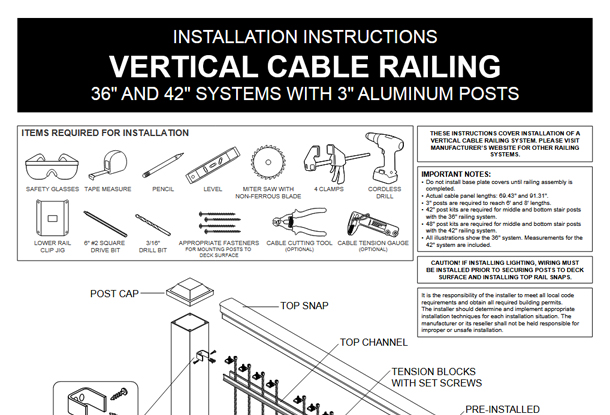 vertical cable railing instructions 36 - 42